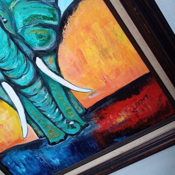 Original Acrylic Painting 'Protect the Elephants' - Picture 6 of 8